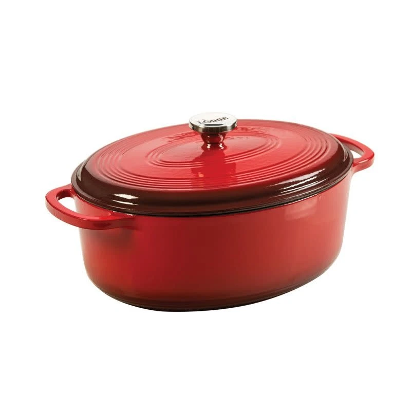 Lodge 7 Quart Oval Red Dutch Oven 3 Lodge 7 Quart Oval Red Dutch Oven