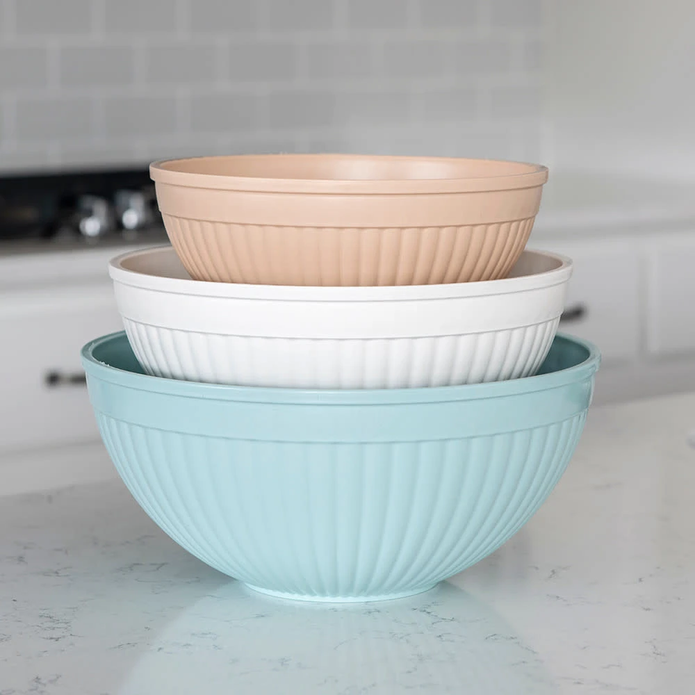 Cuisinart Taupe, Turquoise, & White Mixing Bowls, Set Of 3 6 Cuisinart Taupe, Turquoise, & White Mixing Bowls, Set Of 3 - Image 4
