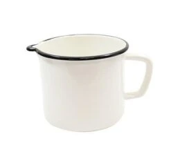 White Enamel Measuring Jug