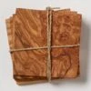 Olive Wood Coasters, Set Of 4 -Kitchen Supplies Store image 1679