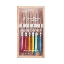 Multi-Colored Laguiole Steak Knives, Set Of 6