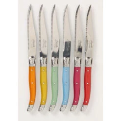 Multi-Colored Laguiole Steak Knives, Set Of 6 -Kitchen Supplies Store image 1815