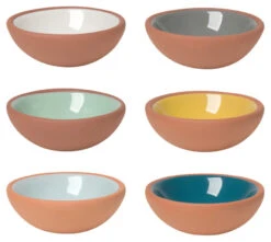 Terracotta Pinch Bowls, Set Of 6