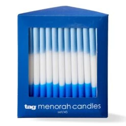 Blue & White Hanukkah Candles, Set Of 45