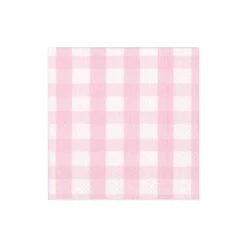 Pink Gingham Cocktail Napkins