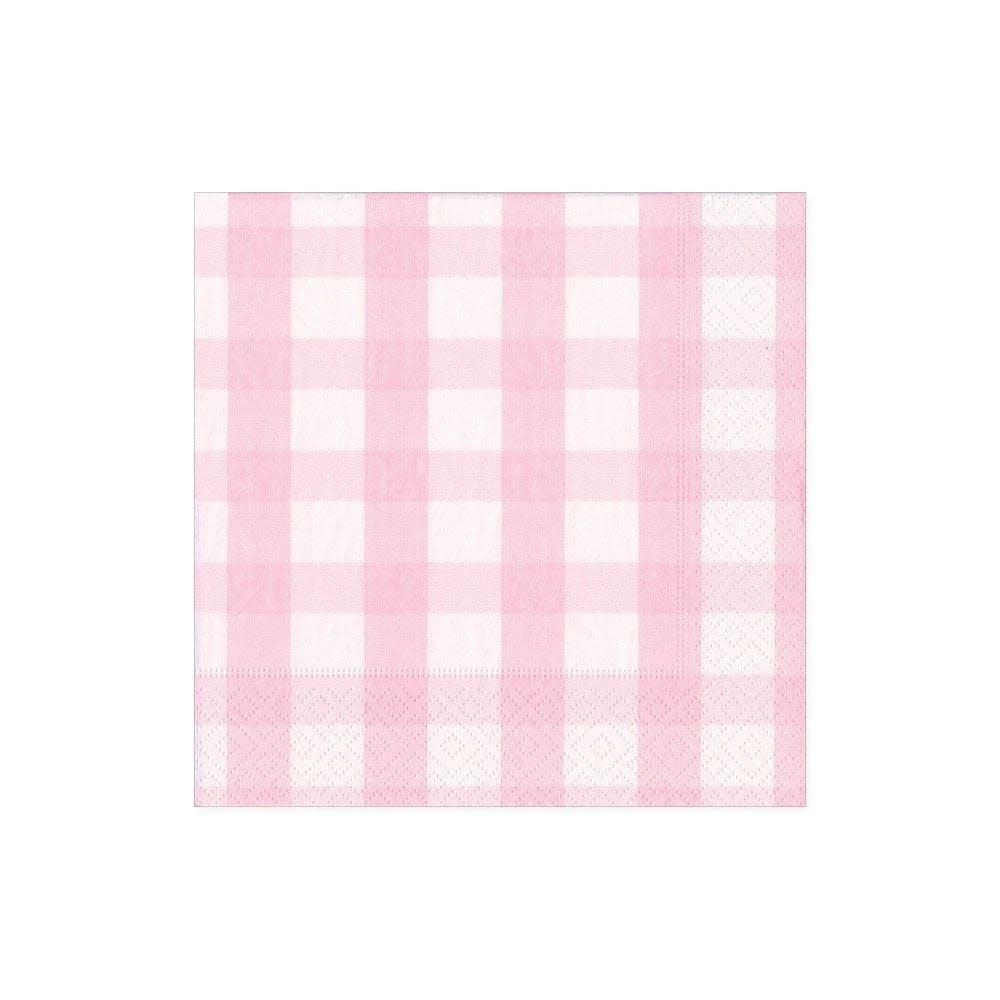 Pink Gingham Cocktail Napkins 3 Pink Gingham Cocktail Napkins