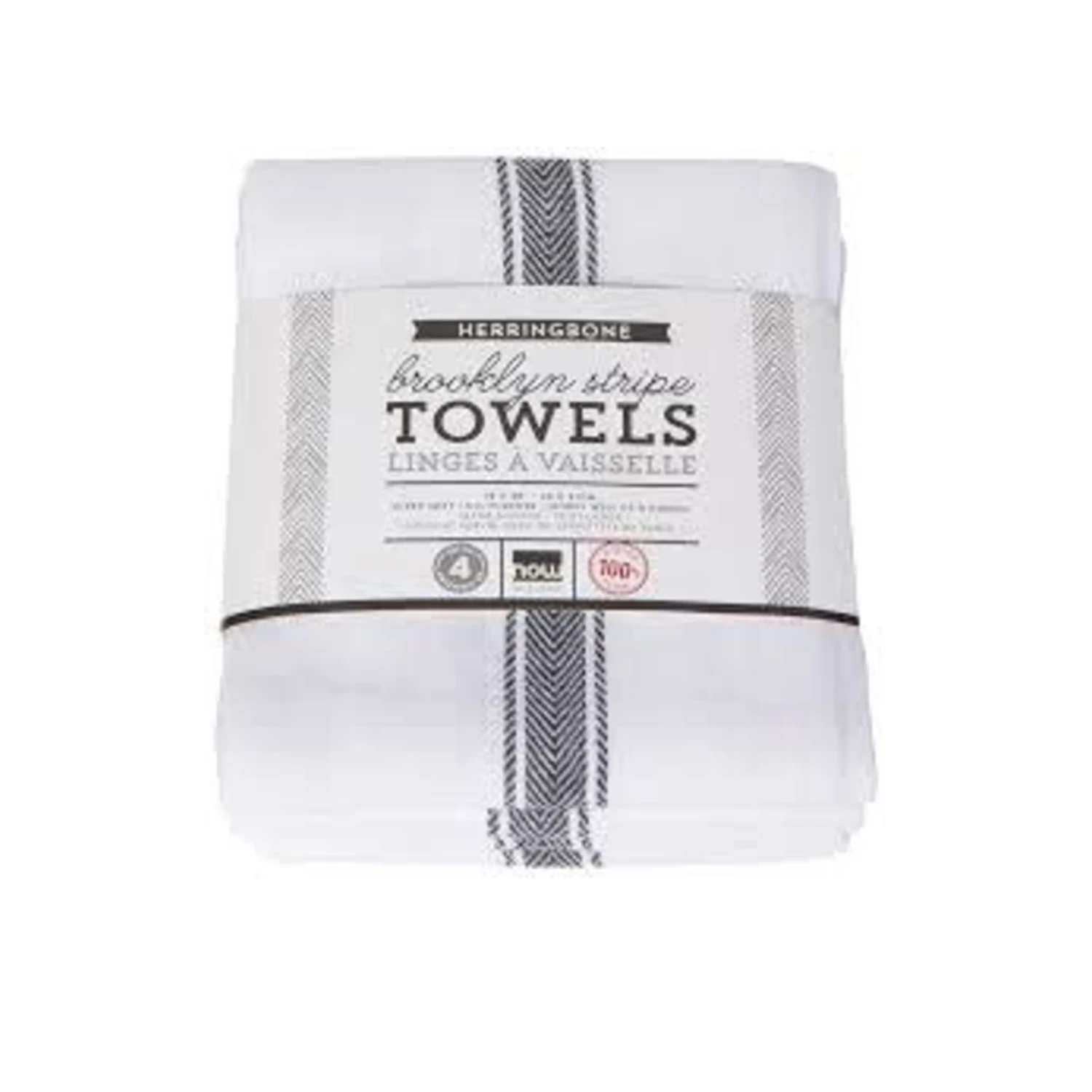 Set Of 4 Black Brooklyn Stripe Dishtowels 3 Set Of 4 Black Brooklyn Stripe Dishtowels