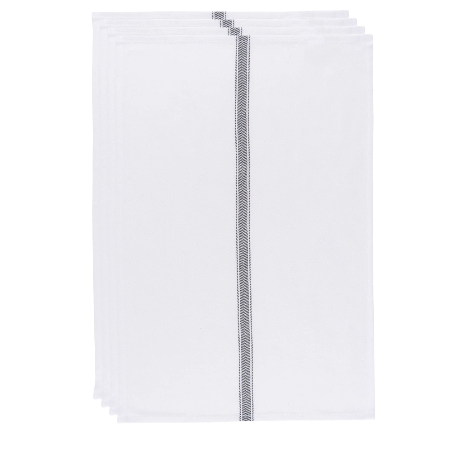 Set Of 4 Black Brooklyn Stripe Dishtowels 4 Set Of 4 Black Brooklyn Stripe Dishtowels - Image 2