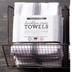 Set Of 4 Black Brooklyn Stripe Dishtowels 9 Set Of 4 Black Brooklyn Stripe Dishtowels -Kitchen Supplies Store image 2029