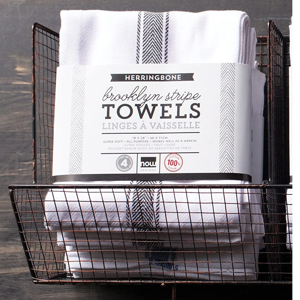 Set Of 4 Black Brooklyn Stripe Dishtowels 6 Set Of 4 Black Brooklyn Stripe Dishtowels - Image 4