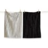 Black Tie Stripe Dishtowels, Set Of 2