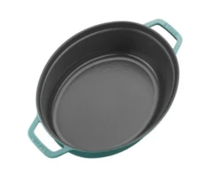 Staub 5.75 Quart Turquoise Oval Dutch Oven With Rooster Knob -Kitchen Supplies Store image 213