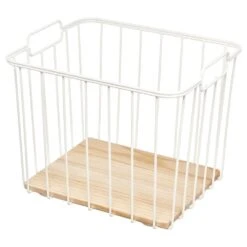 White Wire Storage Basket