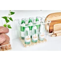 White Wire Storage Basket -Kitchen Supplies Store image 2191