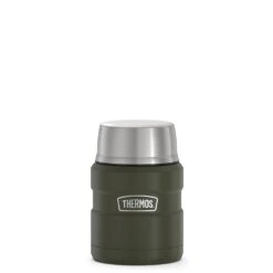 16oz Matte Green Food Jar With Spoon