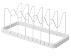 Yamazaki White Pot Lid Organizer
