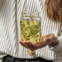 15oz Basil Green Short Infusing Bottle With Lid & Pour Spout -Kitchen Supplies Store image 628