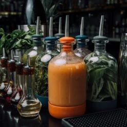 15oz Basil Green Short Infusing Bottle With Lid & Pour Spout -Kitchen Supplies Store image 633