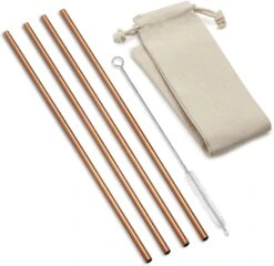 10.5" Copper Metal Straws