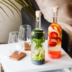 Merlot Red Infusing Bottle With Measurements And Lid & Pour Spout -Kitchen Supplies Store image 834