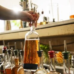 Burnt Orange Infusing Bottle With Lid & Pour Spout 18 Burnt Orange Infusing Bottle With Lid & Pour Spout -Kitchen Supplies Store image 895