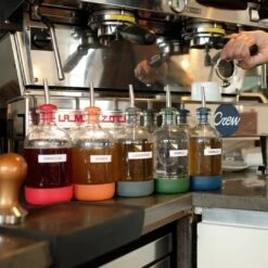 15oz Burnt Orange Short Infusing Bottle With Lid & Pour Spout -Kitchen Supplies Store image 914