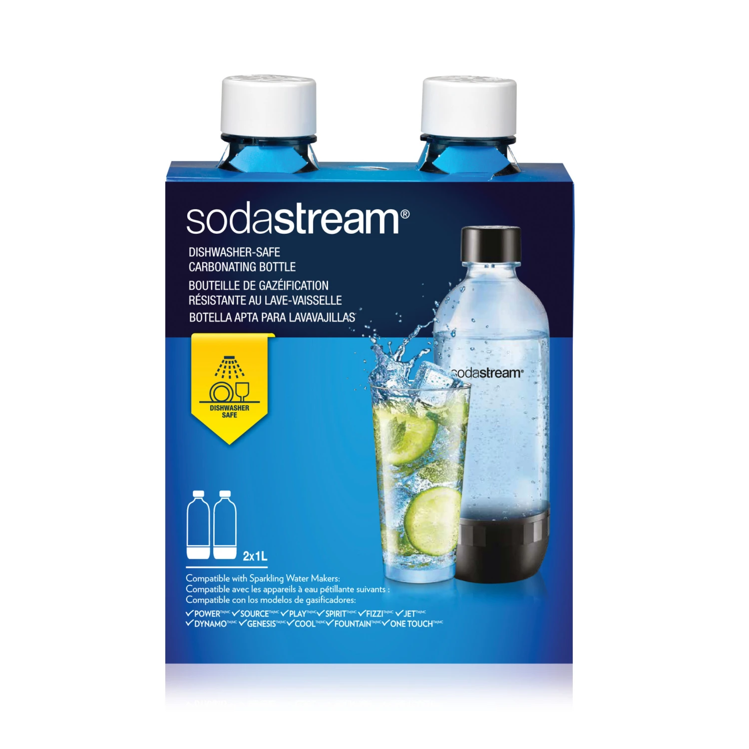 1 Liter White Sodastream Bottles, Set Of 2 4 1 Liter White Sodastream Bottles, Set Of 2 - Image 2
